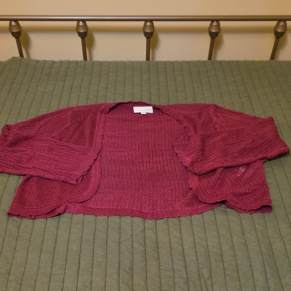 Modcloth Maroon Cardigan Sweater